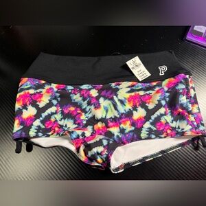 PINK Victoria's Secret Black Tie-Dye Boyshorts